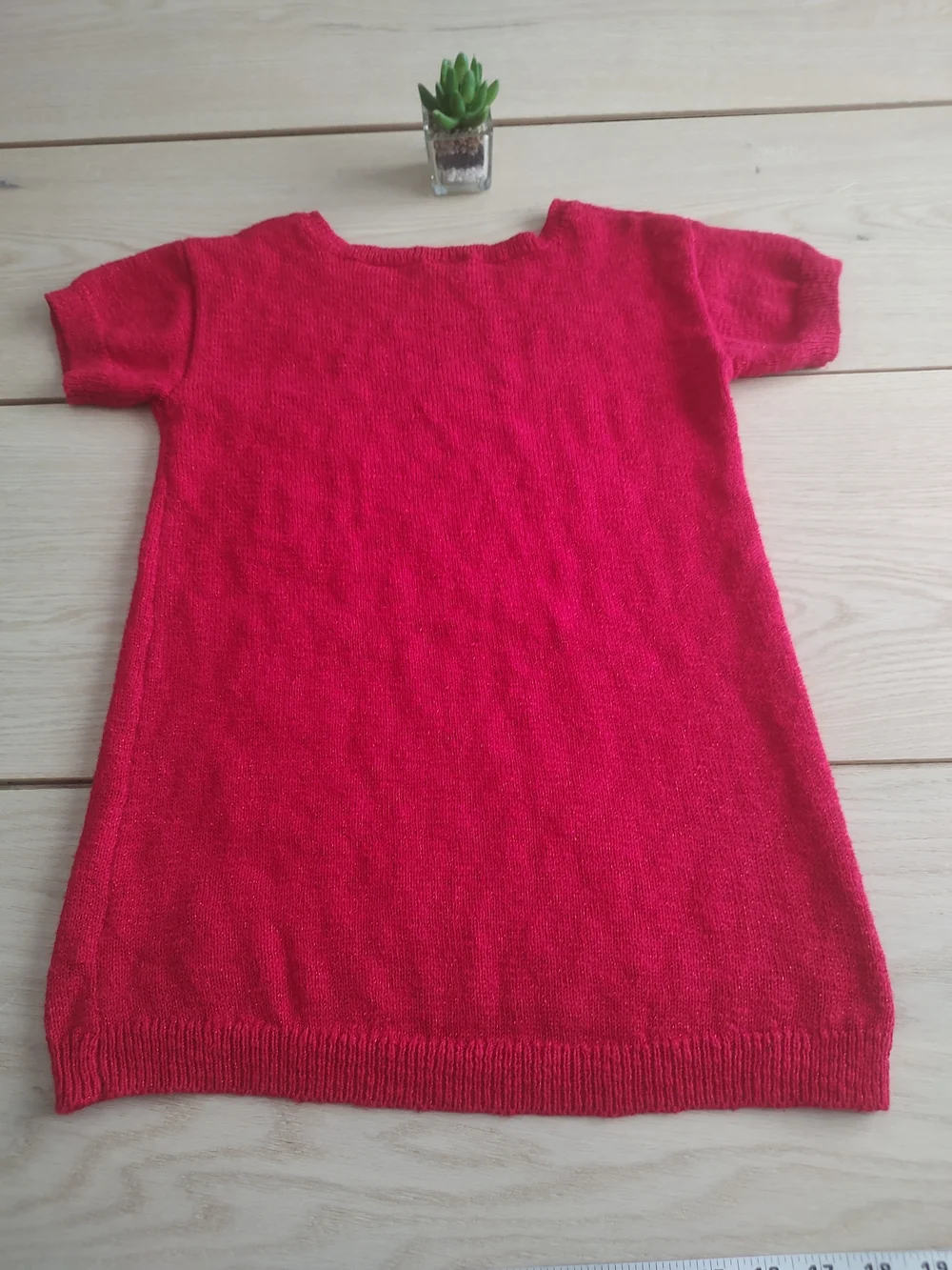 Justice Hot Pink 'ROCK' Studded Short Sleeve Knit Top